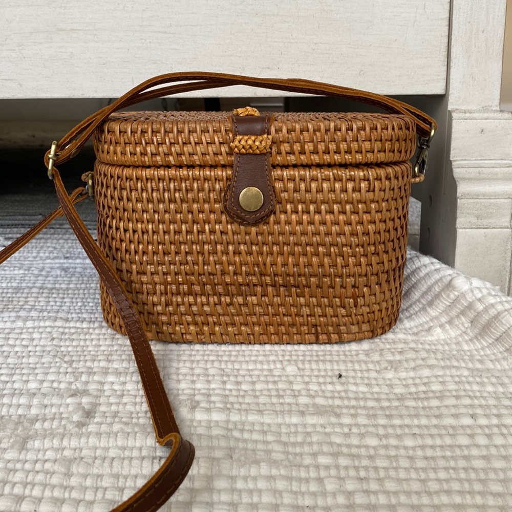 Rattan / Basket / Bali Crossbody Bag Purse